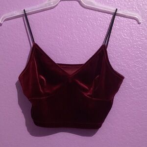 Red velvet crop top